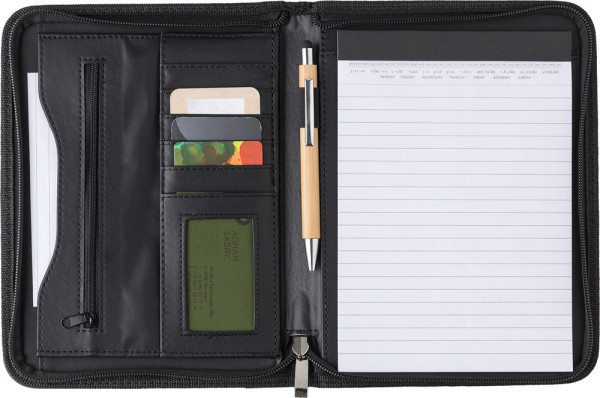 Bonded lederen documentenmap Rosa