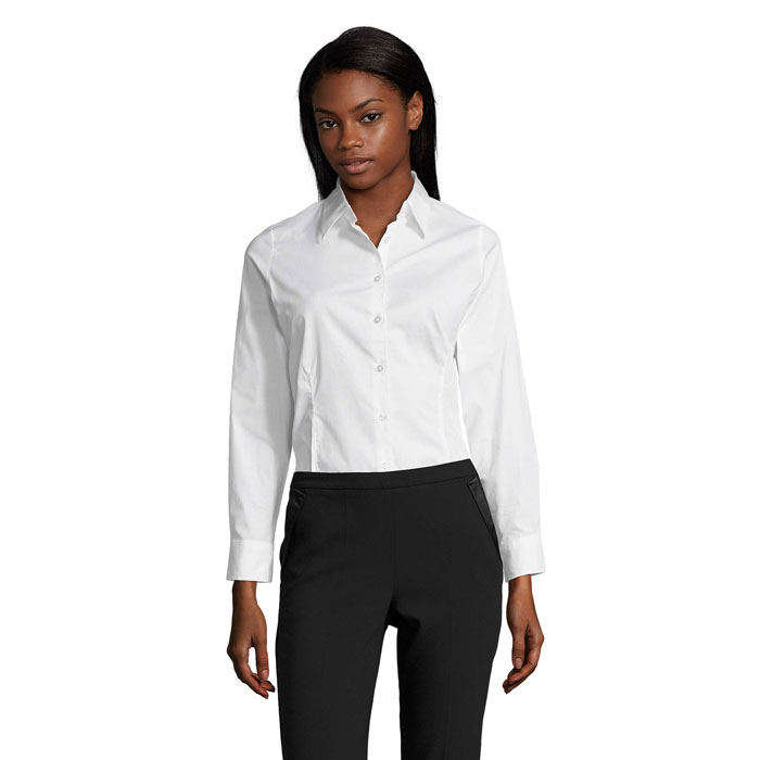 EDEN - EDEN STRETCH DAMES SHIRT - wit