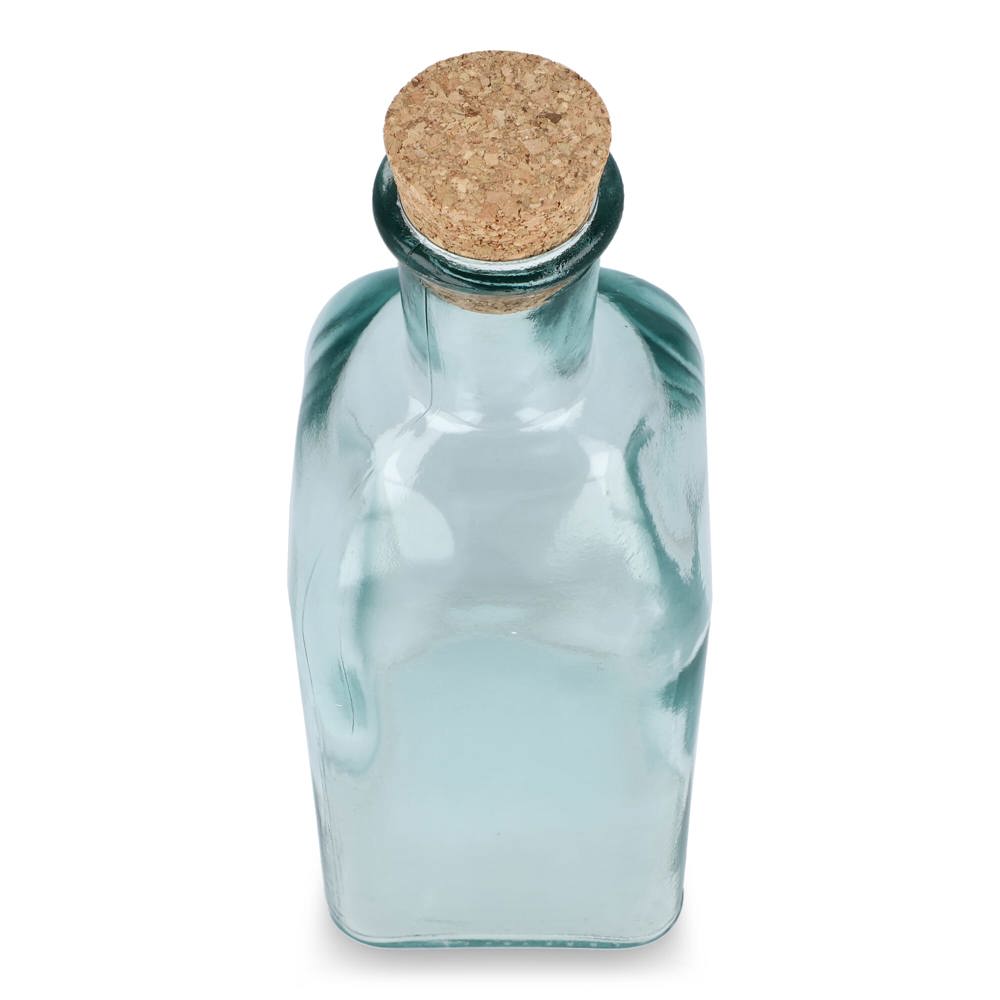 Bouteille en verre recyclé InSideOut Square ReuuZ avec bouchon en liège 500 ml