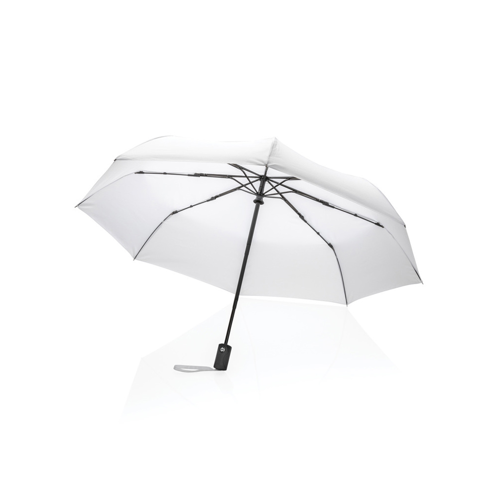 21" Impact AWARE™ RPET 190T auto open/dicht paraplu - wit (± PMS White)
