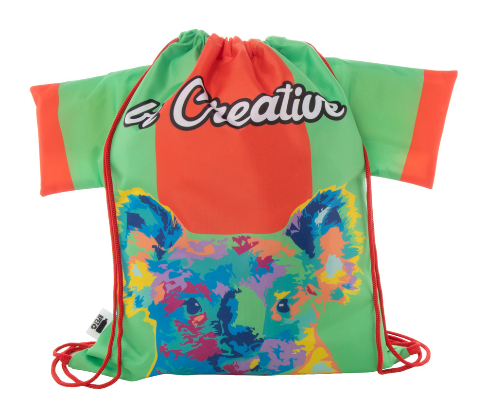 CreaDraw T RPET - custom made trekkoord tas - Rood/Wit