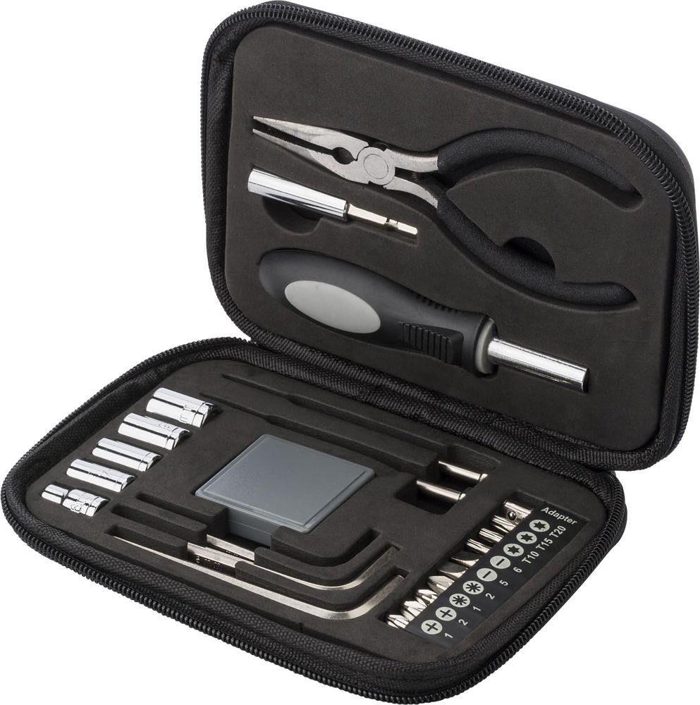 Boîte à outils de 23 pièces dans un étui zippé en PU Lani