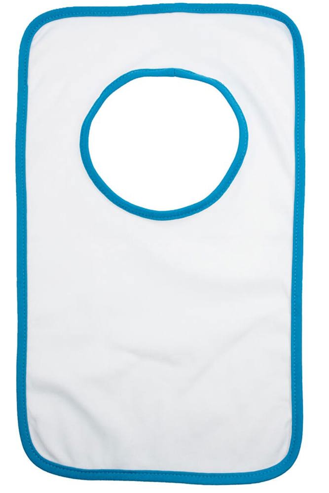 Bavoir en coton jersey 220 g/m²r - Blanc (WHITE) / Bleu clair