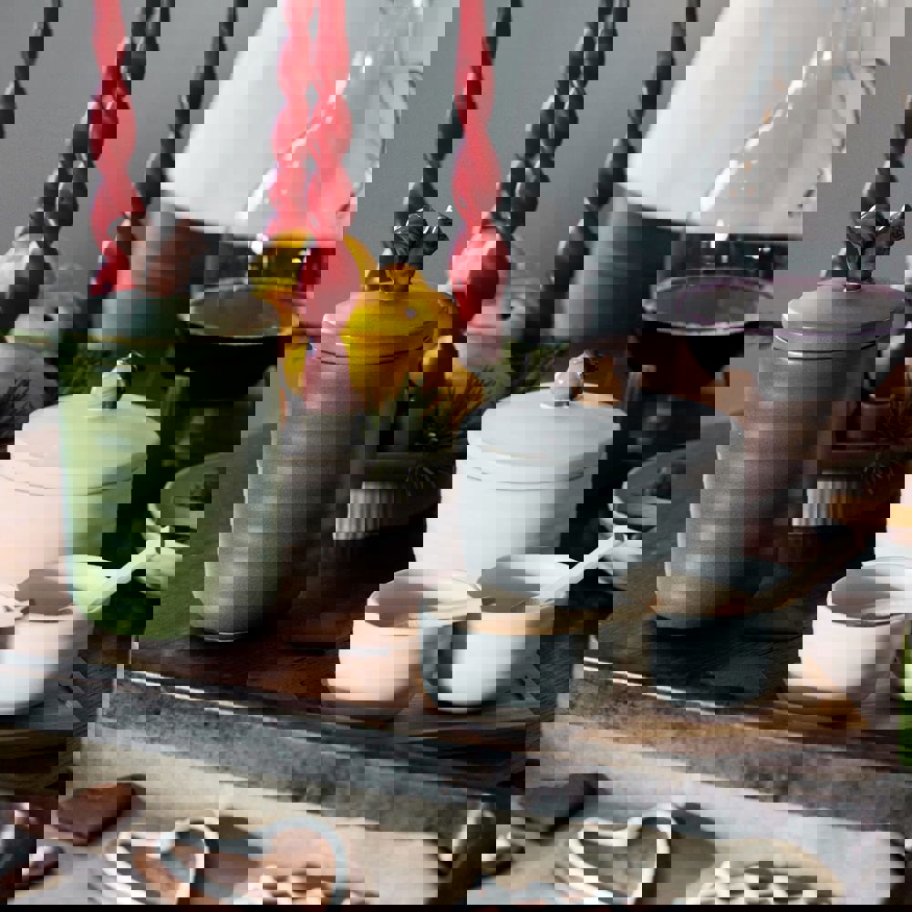 Sagaform Ellen set van 2 kommetjes met bamboe lepeltjes en tray 