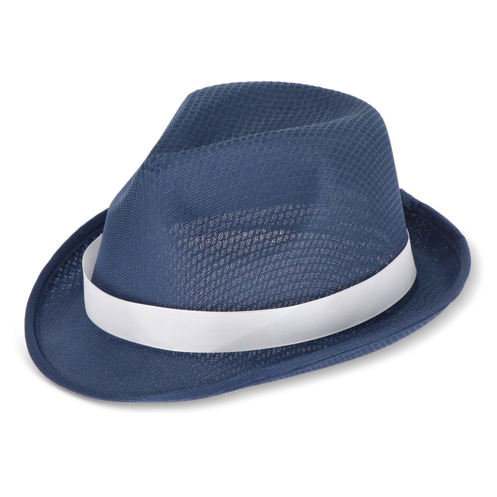 Chapeau en polyester avec bande - Bleu foncé