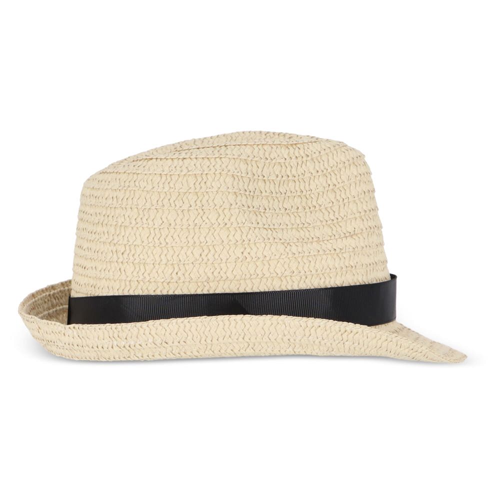 Chapeau de paille végétal avec bande colorée