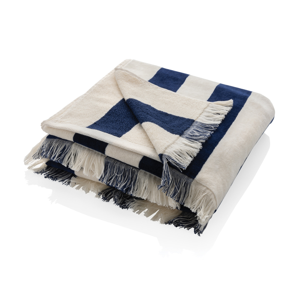 Serviette de plage Ukiyo Yukari AWARE™ Made in Europe - bleu marine (± PMS 19-3932 TCX)