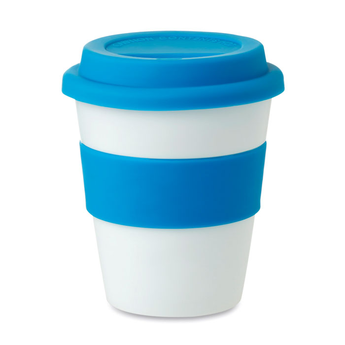 ASTORIA - Gobelet PP, couvercle silicone - Bleu