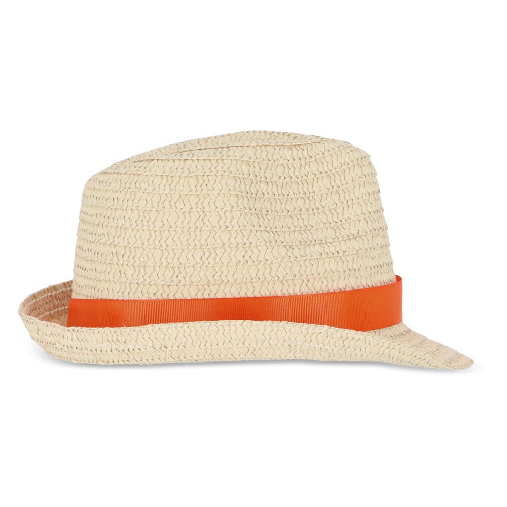 Chapeau de paille végétal avec bande colorée