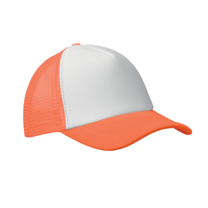BUBBLE - 5 panelen trucker pet - Neon oranje