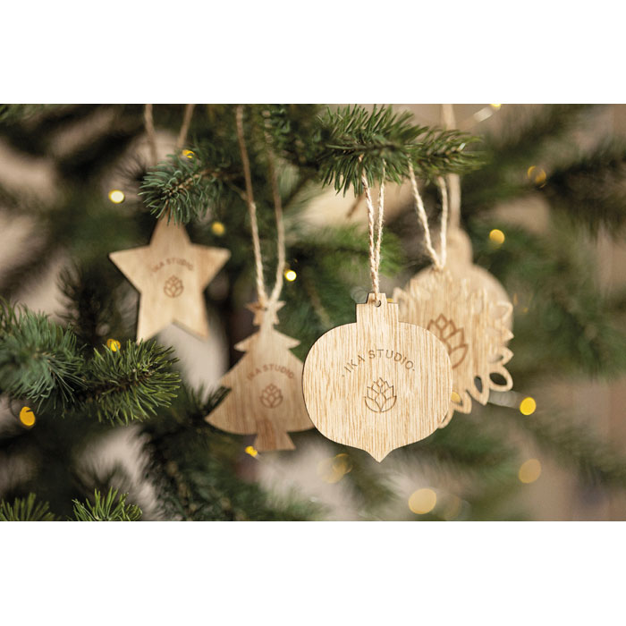 CHRISET - Houten kerstversiering set