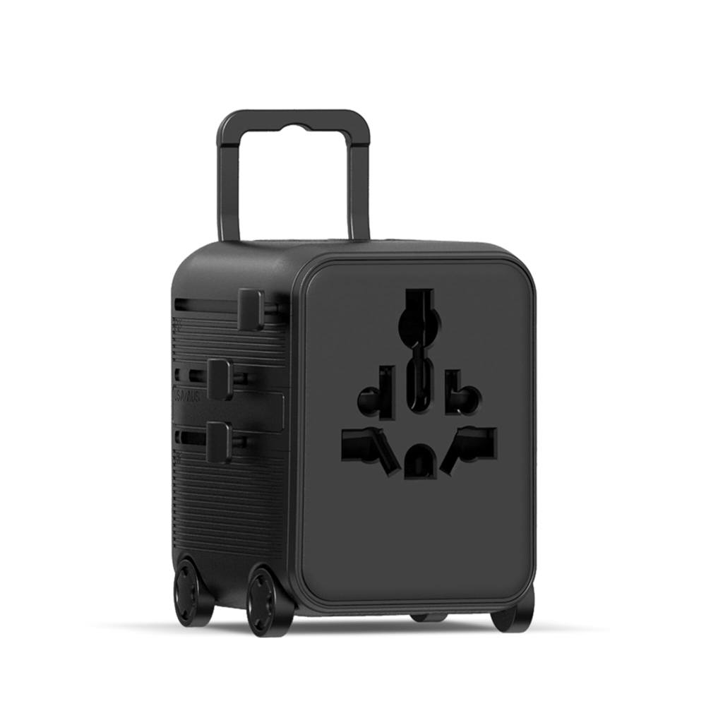 Chariot adaptateur universel GaN Xoopar Luggie pour voyages internationaux - Noir