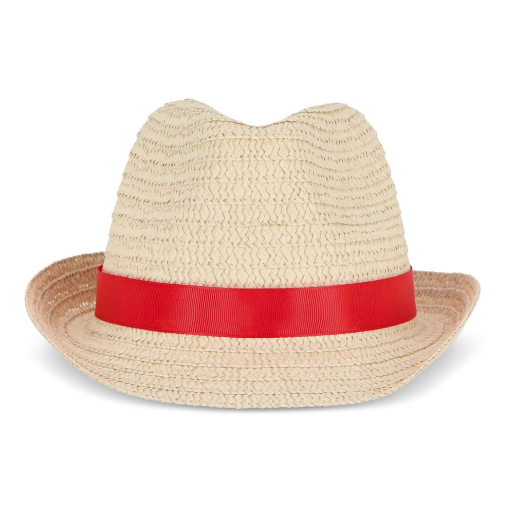 Chapeau de paille végétal avec bande colorée