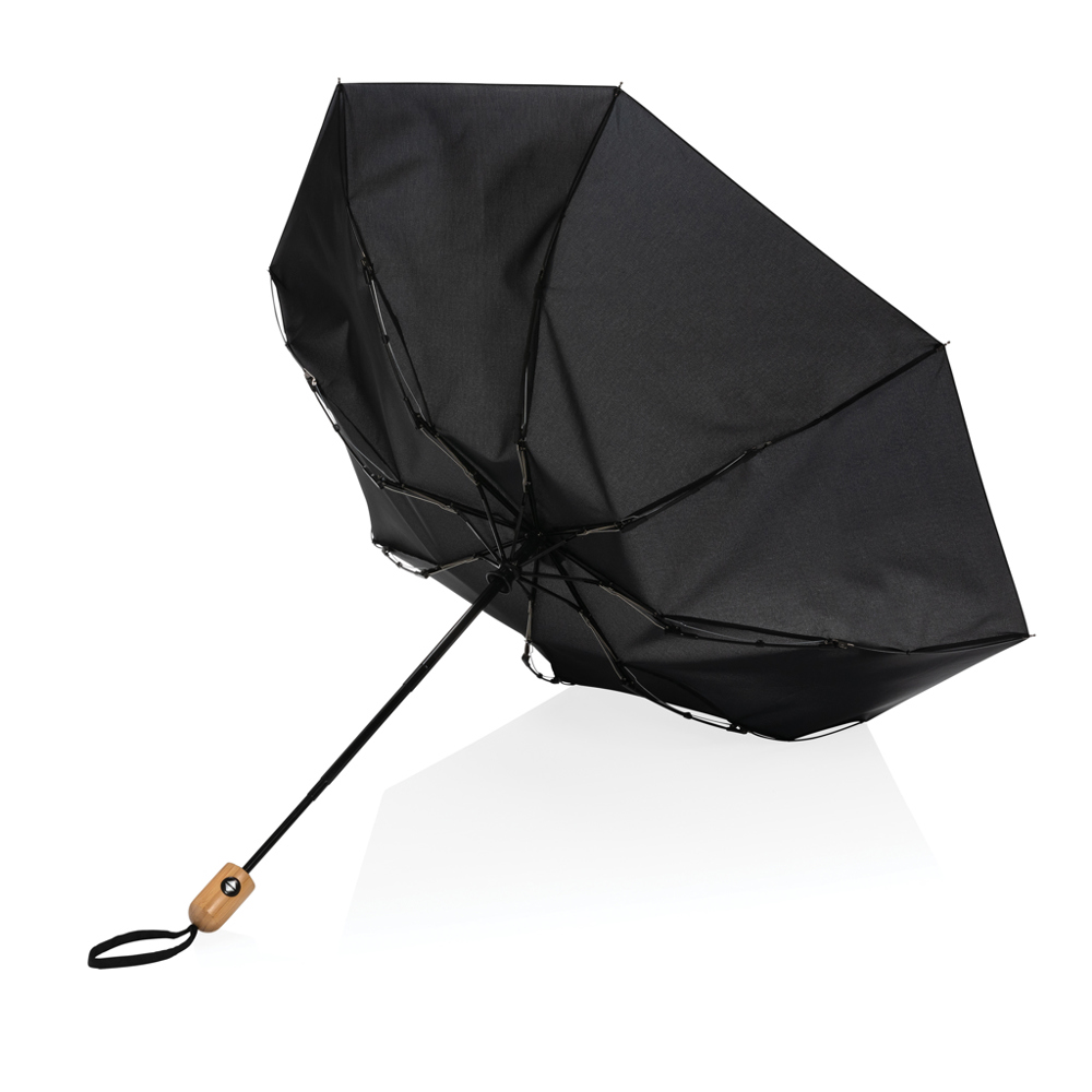 21" Impact AWARE™ RPET 190T bamboe auto open/dicht paraplu