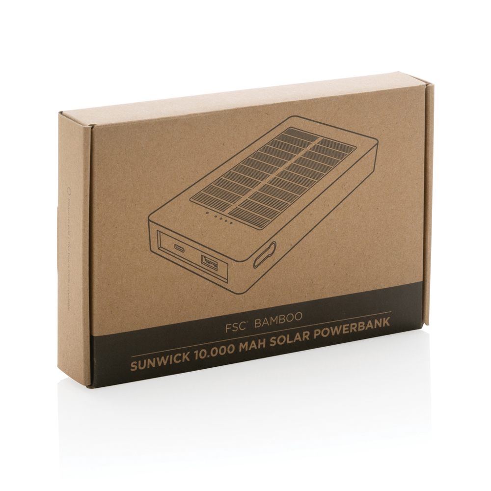 Sunwick 10.000 mAh bamboe solar powerbank