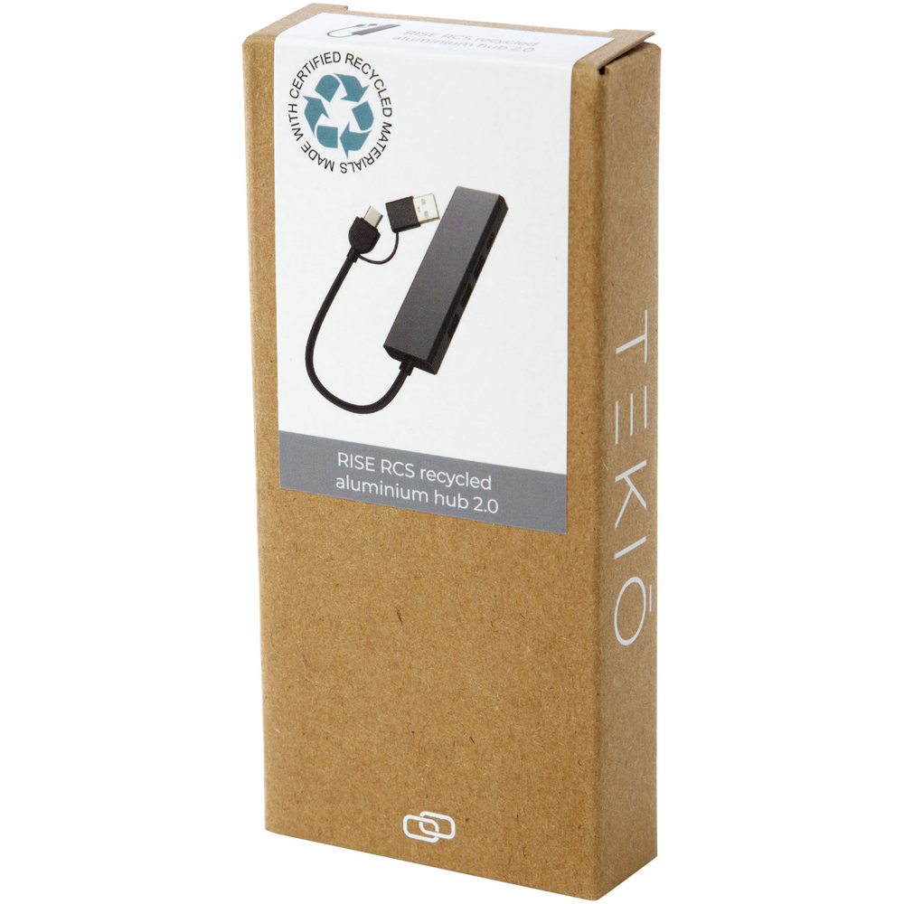 Concentrateur USB 2.0 Rise en aluminium recyclé certifié RCS