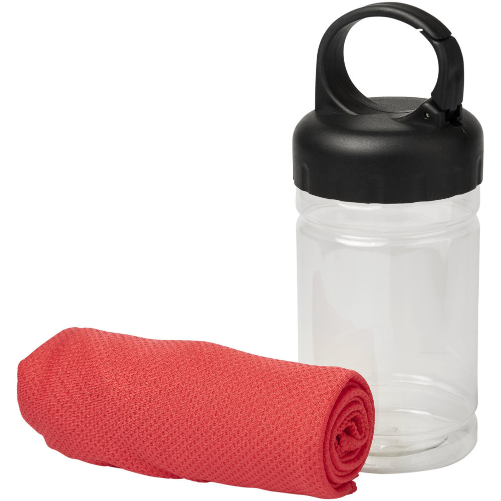 Serviette avec housse en PET Remy - Rouge