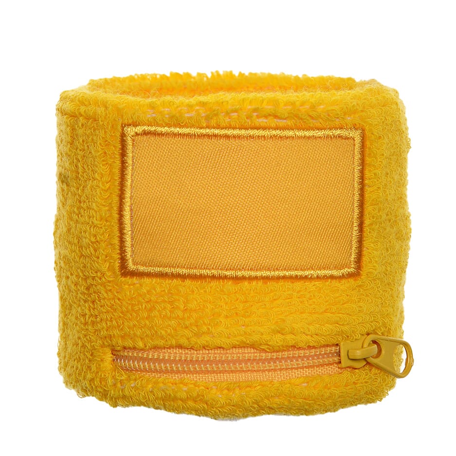 Bracelet avec étiquette et pochette zippée - Jaune (PMS 101c) / Jaune