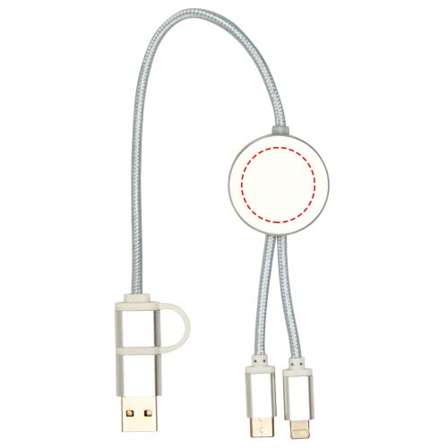 Alasia 5-in-1 30 cm datasynchronisatie- en 27 W snellaadkabel van gerecycled aluminium en plastic