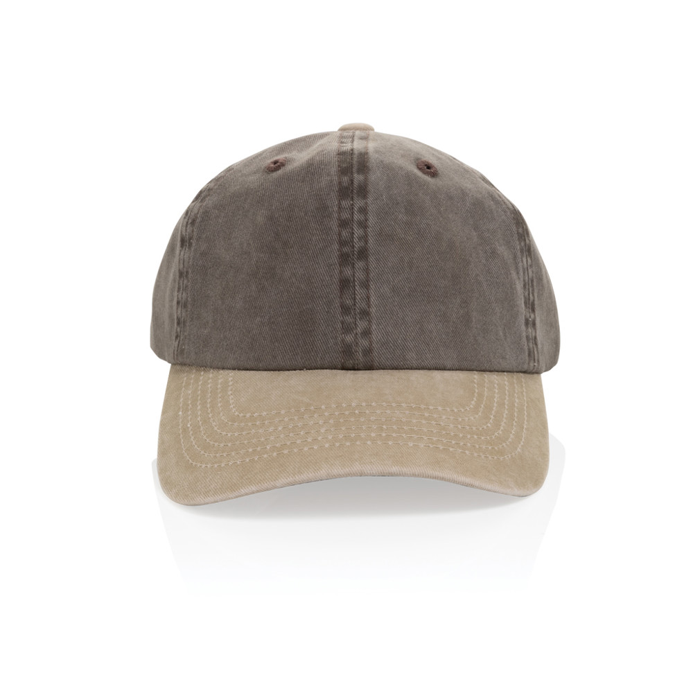 BEAU AWARE™ Washed 6 panel 270gsm cotton twill two tone cap