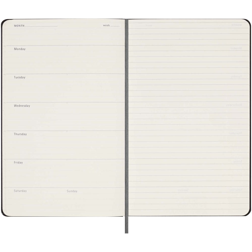 Agenda L hebdomadaire non daté Moleskine à couverture rigide