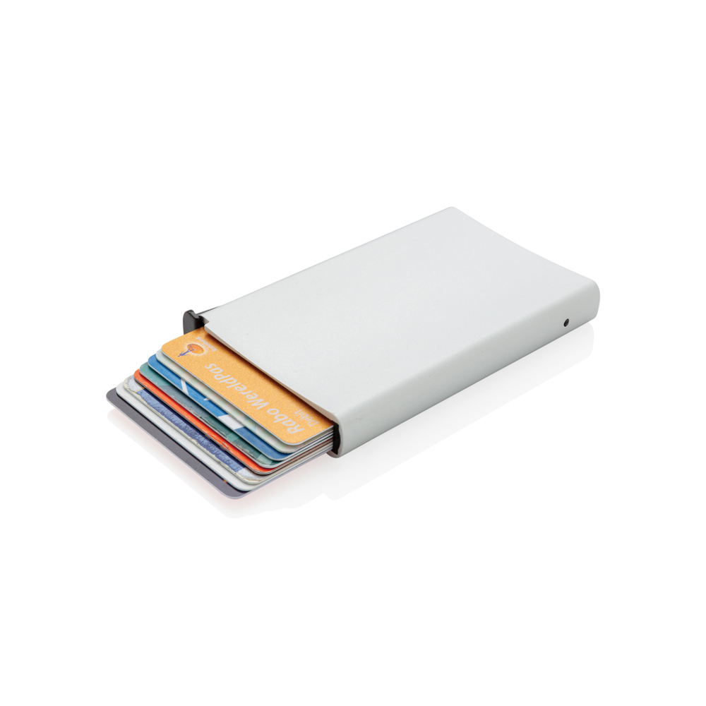 Porte cartes anti-RFID en aluminium - argent (± PMS 428)