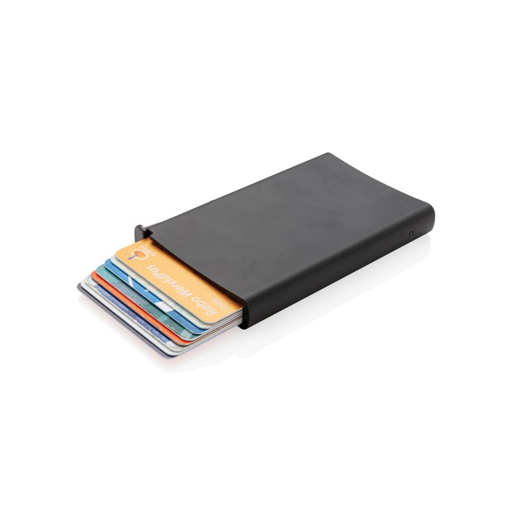 Porte cartes anti-RFID en aluminium - noir (± PMS Black)