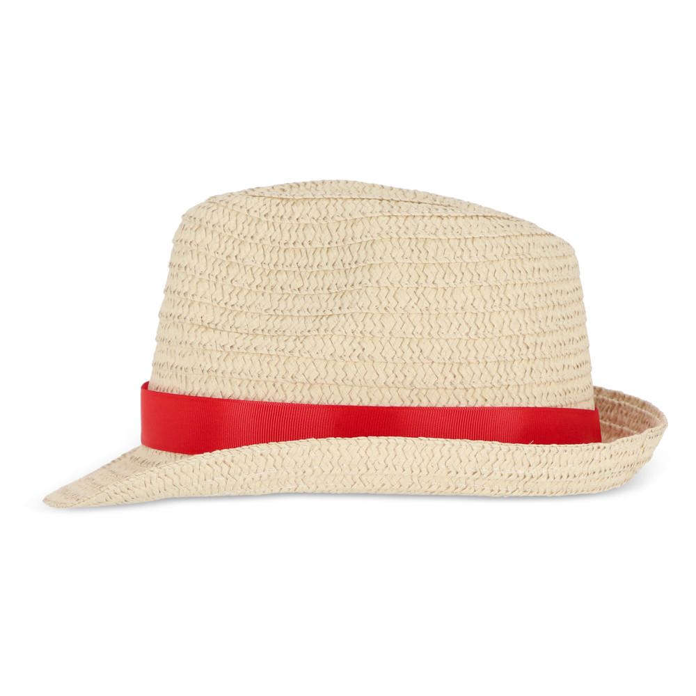 Chapeau de paille végétal avec bande colorée