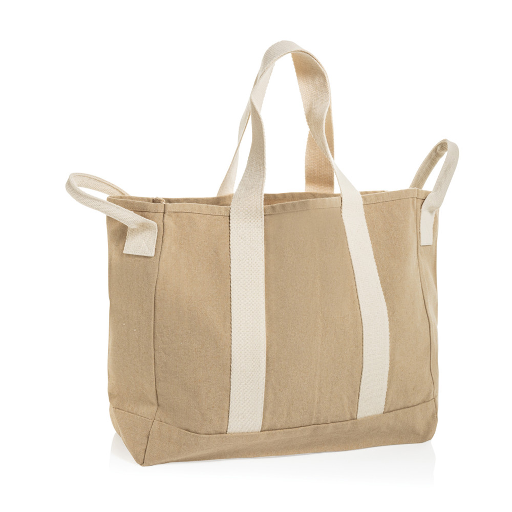 Sac de plage BEAU AWARE™ en toile recyclée 400 g/m², avec po - beige (± PMS beige)