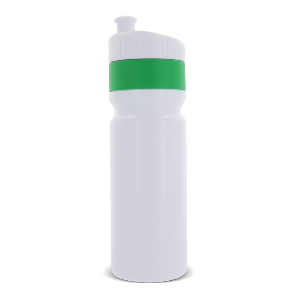 Bidon de sport avec bague 750ml - Blanc / Vert