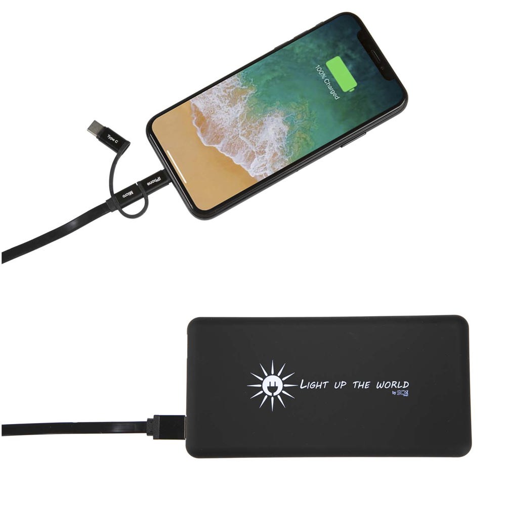 SCX.design P30 8000 mAh powerbank solar met oplichtend logo