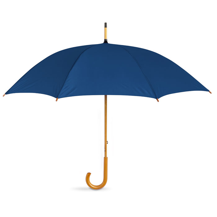CALA - Parapluie avec poignée en bois - Bleu
