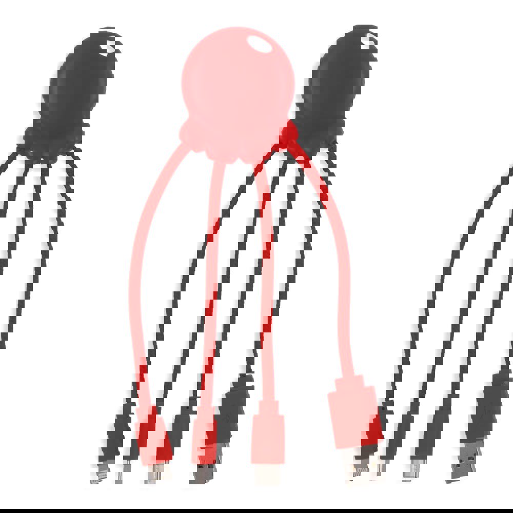 2087 | Xoopar Eco Octopus Oplaadkabel - rood