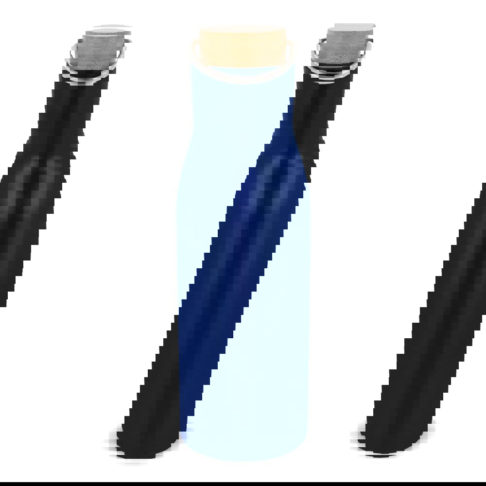 Thermo fles met bamboe deksel 500ml - Donkerblauw