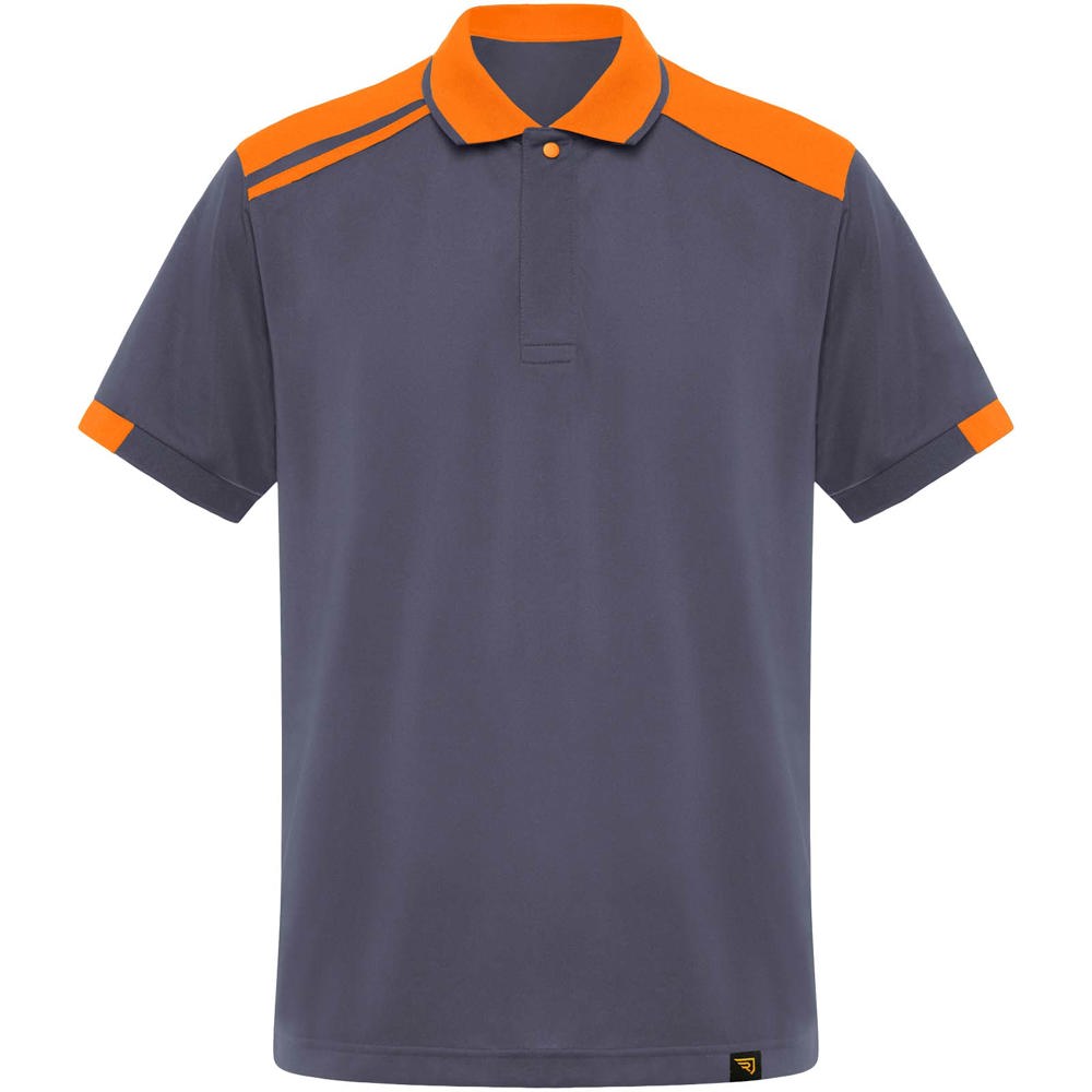 Samurai 160 g/m2 unisex antibacteriële polo met korte mouwen - Lood, Oranje