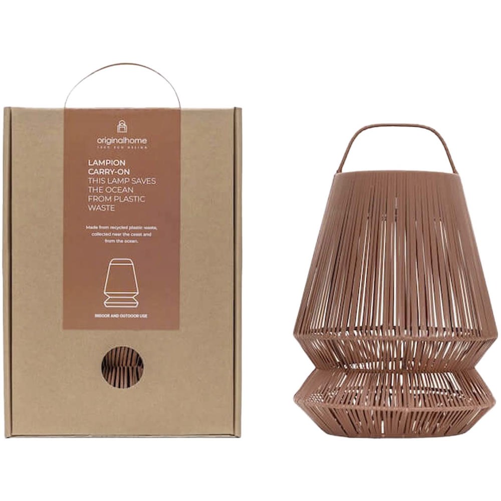 Abat jour portable recyclé Originalhome Lampion - Rouge brique
