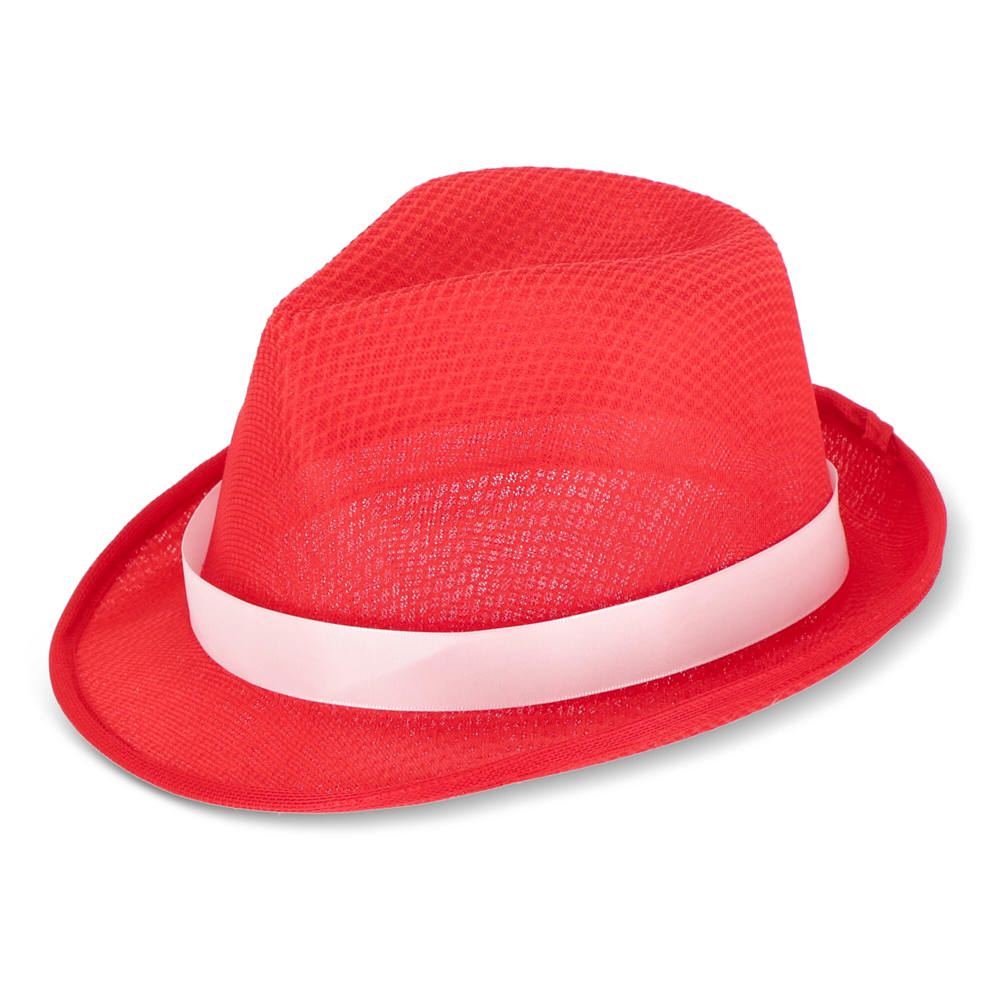 Chapeau en polyester avec bande - Rouge