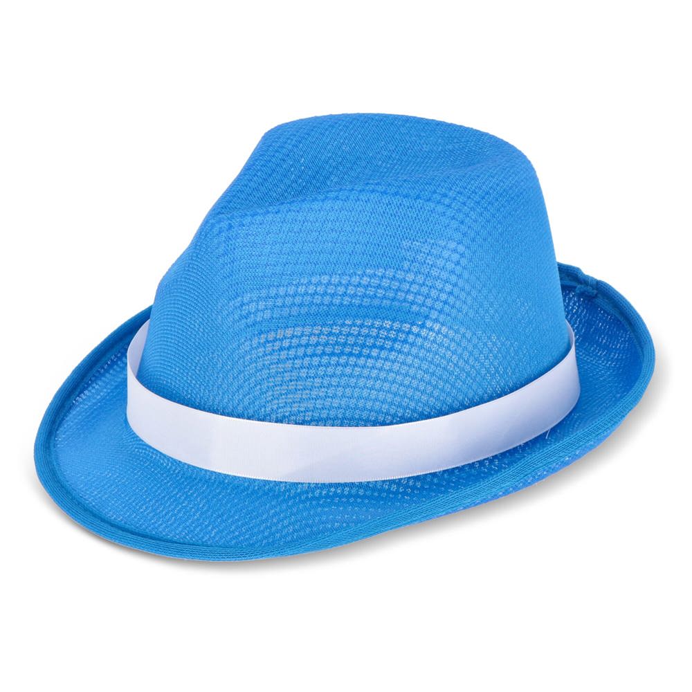 Chapeau en polyester avec bande - Bleu