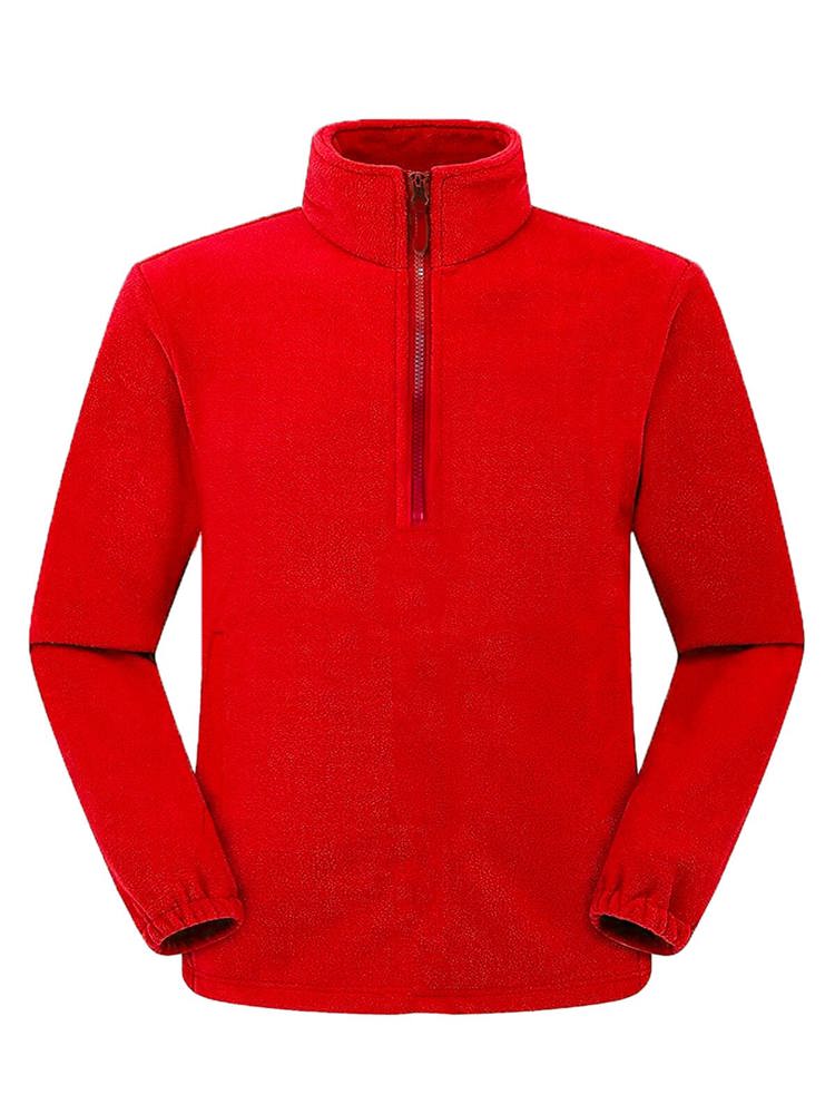 BS Polaris polaire pull demi-zip, 160 gr/m² - Rouge (PMS 186c)