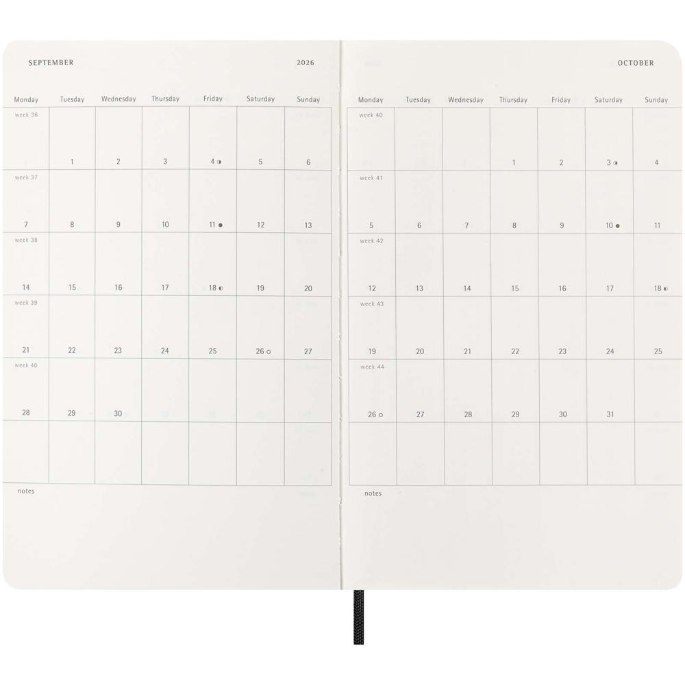 Agenda L quotidien 12 mois Moleskine à couverture souple