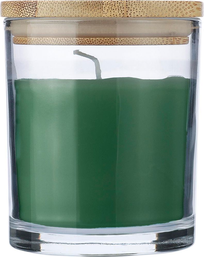 Bougie dans un contenant en verre Riven - Vert