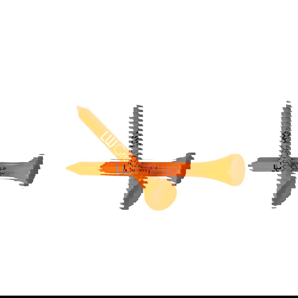 Bamboe houten tee 70 mm - oranje