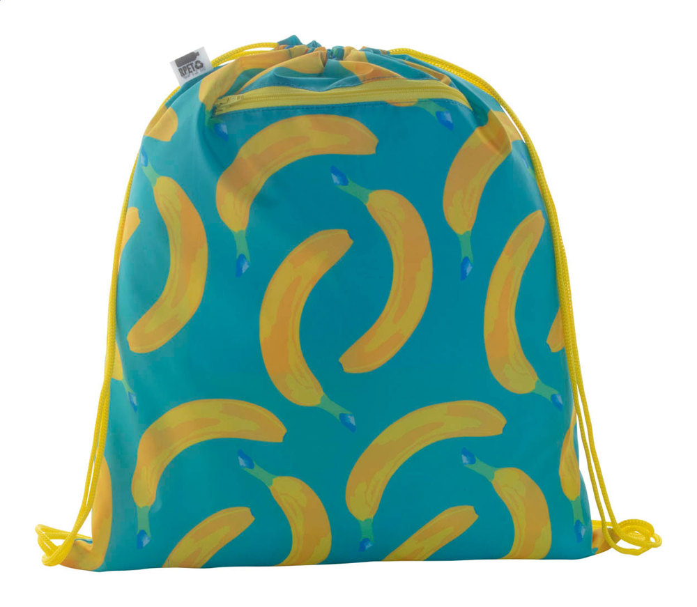 CreaDraw Zip RPET - custom made tas met trekkoord - geel/wit