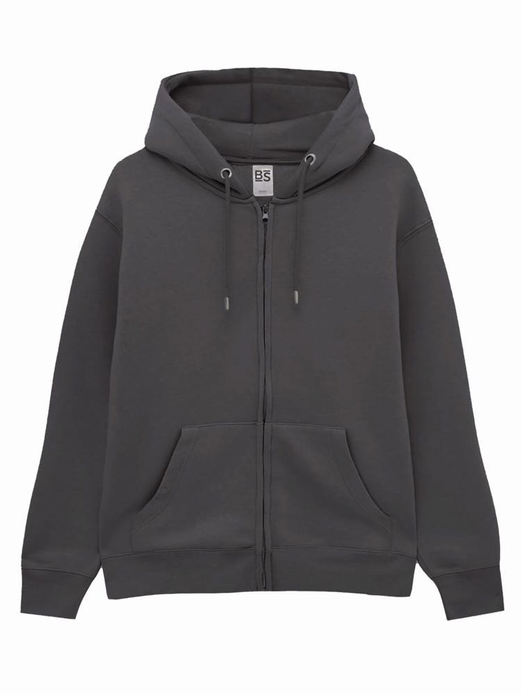 BS Chili sweat à capuche zippé, 280 gr/m² - Gris foncé (PMS 7540C)