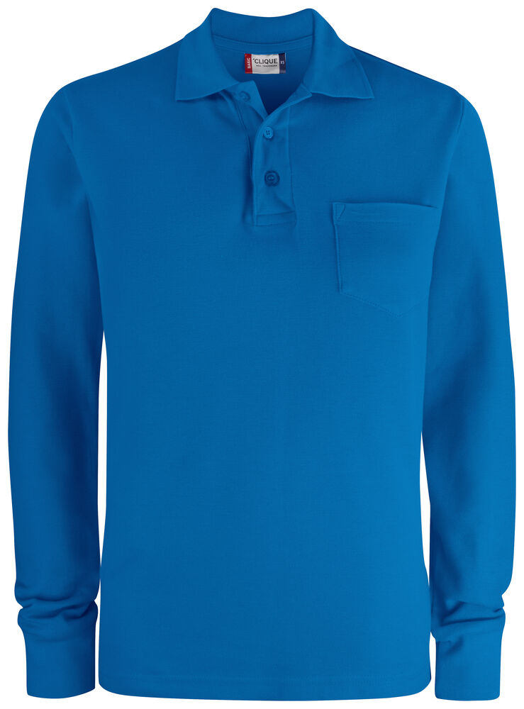 Clique - Basic Polo Pocket L/S - Bleuroyal