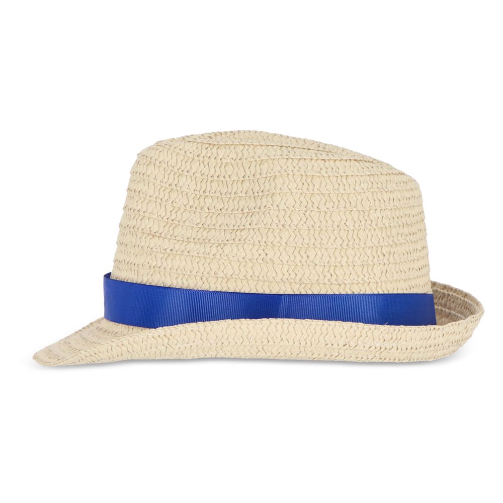 Chapeau de paille végétal avec bande colorée