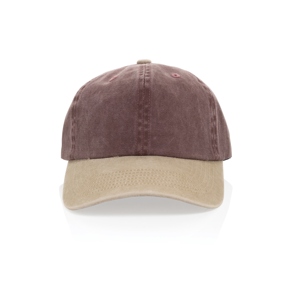 BEAU AWARE™ Washed 6 panel 270gsm cotton twill two tone cap