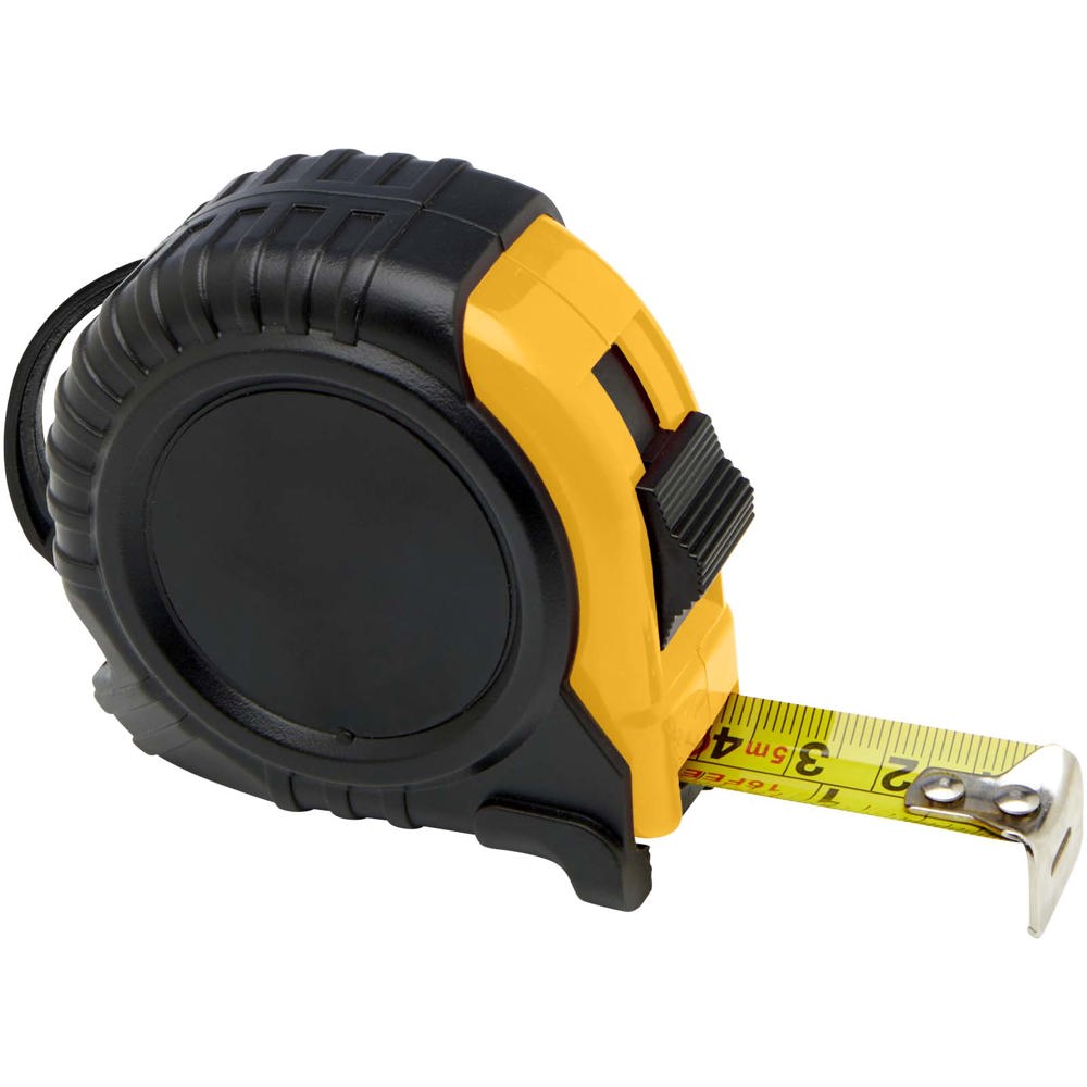 Mètre ruban de 5 mètres avec clip ceinture - jaune