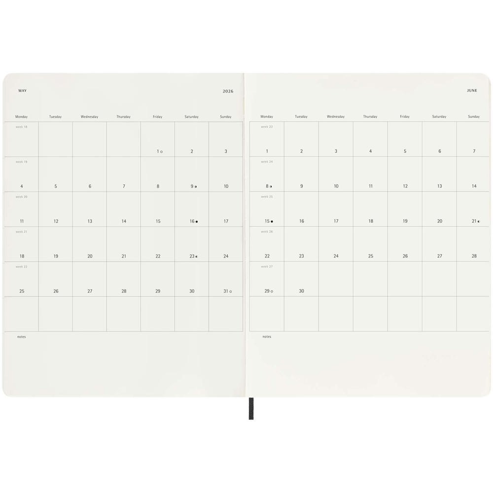 Agenda XL 12 mois Moleskine à couverture souple