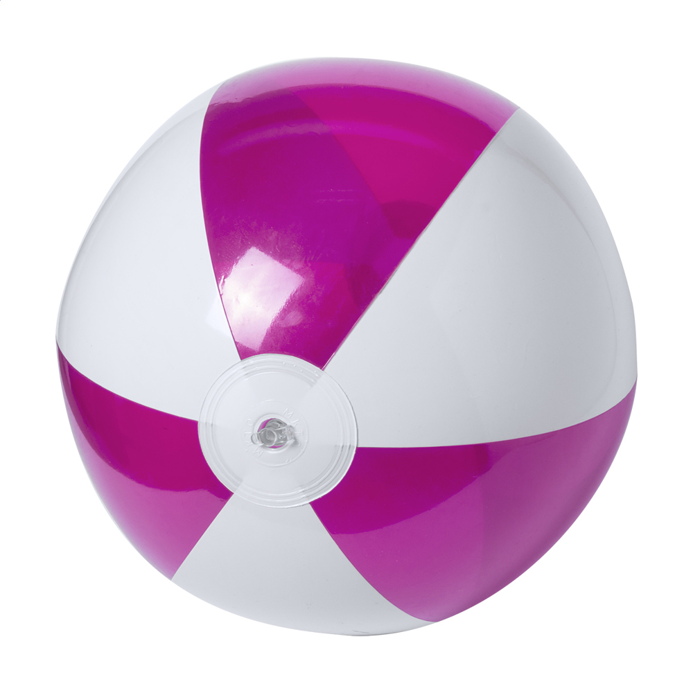 Byron - strandbal (ø28 cm) - fuchsia/wit